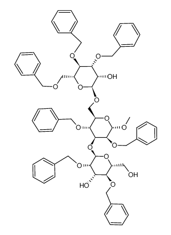 methyl 2,4-di-O-benzyl-3-O-(2,4-di-O-benzyl-α-D-mannopyranosyl)-6-O-(3,4,6-tri-O-benzyl-α-D-mannopyranosyl)-α-D-mannopyranoside Structure