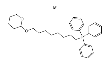 <8-(Tetrahydro-2-pyranyloxy)octyl>-triphenylphosphonium-bromid结构式