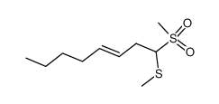 (E)-methyl(1-(methylsulfonyl)oct-3-en-1-yl)sulfane结构式