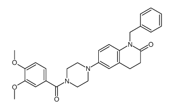 1-Benzyl-6-[4-(3,4-dimethoxy-benzoyl)-piperazin-1-yl]-3,4-dihydro-1H-quinolin-2-one结构式