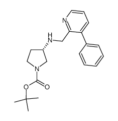 1,1-dimethylethyl (3S)-3-({[3-phenylpyrid-2-yl]methyl}amino)pyrrolidine-1-carboxylate结构式