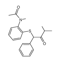 2-(N-acetyl-N-methylamino)phenyl 3-methyl-2-oxo-1-phenylbutyl sulfide结构式
