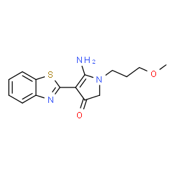 5-Amino-4-benzothiazol-2-yl-1-(3-methoxy-propyl)-1,2-dihydro-pyrrol-3-one结构式