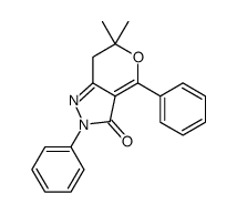 6,6-dimethyl-2,4-diphenyl-7H-pyrano[4,3-c]pyrazol-3-one结构式