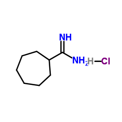 Cycloheptanecarboximidamide hydrochloride (1:1) structure