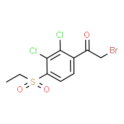 2-BROMO-1-[2,3-DICHLORO-4-(ETHYLSULFONYL)PHENYL]-1-ETHANONE Structure