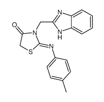 3-[(1H-benzo[d]imidazol-2-yl)methyl]-2-(4-methylphenylimino)thiazolidin-4-one Structure