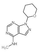 N-methyl-9-(oxan-2-yl)-2,4,8,9-tetrazabicyclo[4.3.0]nona-1,3,5,7-tetraen-5-amine结构式