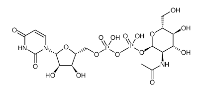 Uridine 5'-(trihydrogen diphosphate), P'-[2-(acetyl-2,2,2-d3-amino)-2-deoxy-α-D-glucopyranosyl] ester结构式