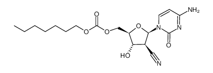 5'-O-(n-heptyloxycarbonyl)-2'-cyano-2'-deoxy-1-β-D-arabinofuranosylcytosine Structure