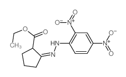 Cyclopentanecarboxylicacid, 2-[2-(2,4-dinitrophenyl)hydrazinylidene]-, ethyl ester Structure