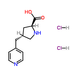 (2S,4R)-4-(pyridin-4-ylmethyl)pyrrolidine-2-carboxylic acid dihydrochloride结构式