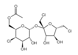 4,1',6'-trichloro-4,1',6'-trideoxy-galactosucrose-6-acetate structure