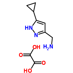 1-(5-Cyclopropyl-1H-pyrazol-3-yl)methanamine ethanedioate (1:1) Structure
