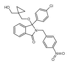 3-(4-chlorophenyl)-3-(1-hydroxymethylcyclopropylmethoxy)-2-(4-nitrobenzyl)-2,3-dihydroisoindol-1-one Structure