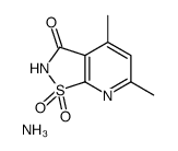 azanium,4,6-dimethyl-1,1-dioxo-[1,2]thiazolo[5,4-b]pyridin-3-olate Structure