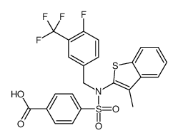 4-{[4-Fluoro-3-(trifluoromethyl)benzyl](3-methyl-1-benzothiophen- 2-yl)sulfamoyl}benzoic acid结构式