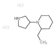 2-Ethyl-1-(3-pyrrolidinyl)piperidine dihydrochloride结构式