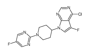 4-chloro-5-fluoro-7-[1-(5-fluoropyrimidin-2-yl)piperidin-4-yl]-7H-pyrrolo[2,3-d]pyrimidine结构式