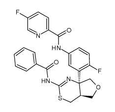 N-(3-((4aS,7aS)-2-benzamido-4a,5,7,7a-tetrahydro-4H-furo[3,4-d][1,3]thiazin-7a-yl)-4-fluorophenyl)-5-fluoropicolinamide Structure