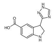 3-(1H-[1,2,4]Triazol-3-yl)-2,3-dihydro-1H-indole-5-carboxylic acid结构式