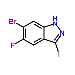 6-溴-5-氟-3-碘-1H-吲唑结构式