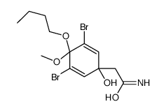 2-(3,5-dibromo-4-butoxy-1-hydroxy-4-methoxycyclohexa-2,5-dien-1-yl)acetamide结构式