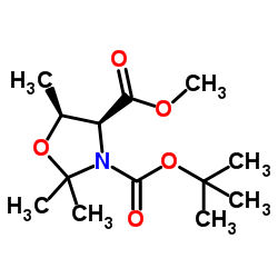 (4S,5S)-3-tert-Butyl 4-Methyl 2,2,5-triMethyloxazolidine-3,4-dicarboxylate结构式