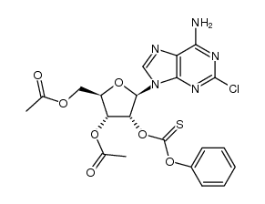 2'-O-[phenoxy(thiocarbonyl)]-3',5'-O-triacetyl-2-chloroadenosine结构式
