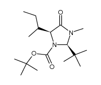 (1'S,2R,5S)-2-t-Butyl-3-methyl-5-(1'-methylpropyl)-4-oxo-1-imidazolidincarbonsaeure-t-butylester Structure