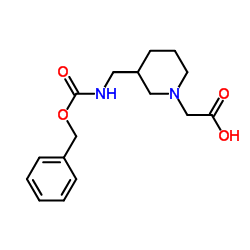 [3-({[(Benzyloxy)carbonyl]amino}methyl)-1-piperidinyl]acetic acid Structure