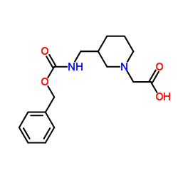 [3-({[(Benzyloxy)carbonyl]amino}methyl)-1-piperidinyl]acetic acid结构式