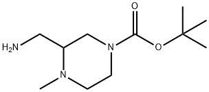 tert-butyl 3-(aminomethyl)-4-methylpiperazine-1-carboxylate structure