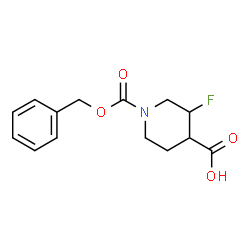 (3,4)-trans-1-(benzyloxycarbonyl)-3-fluoropiperidine-4-carboxylic acid Structure