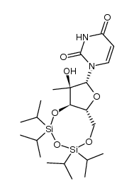 2'-C-methyl-3',5'-O-(1,1,3,3-tetraisopropyldisiloxane-1,3-diyl)uridine结构式
