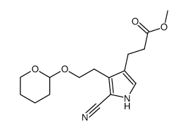 2-cyano-3-(2-(tetrahydro-2H-pyran-2-yl)oxy) ethyl-4-(2-methoxycarbonylethyl)pyrrole结构式