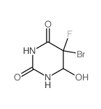 2,4(1H,3H)-Pyrimidinedione,5-bromo-5-fluorodihydro-6-hydroxy-结构式