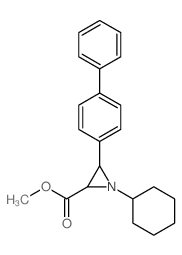 2-Aziridinecarboxylicacid, 3-(4-biphenylyl)-1-cyclohexyl-, methyl ester, cis- (8CI) structure