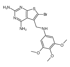 6-Bromo-5-[(3,4,5-trimethoxy-phenylamino)-methyl]-thieno[2,3-d]pyrimidine-2,4-diamine Structure