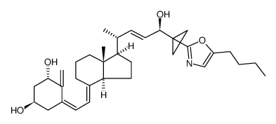 (5Z,7E,22E)-(1S,3R,24R)-25-(5-butyloxazole-2-yl)-26,27-cyclo-9,10-secocholesta-5,7,10(19),22-tetraene-1,3,24-triol结构式
