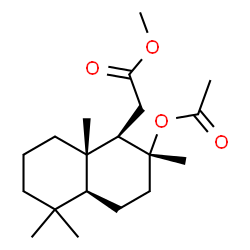 (1R,4aα)-Decahydro-2α-(acetyloxy)-2,5,5,8aβ-tetramethyl-1β-naphthaleneacetic acid methyl ester Structure