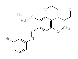 Aniline, 3-bromo-N,N-bis(2-chloroethyl)-2,5-dimethoxy-N, 4-methylidynedi-, monohydrochloride Structure