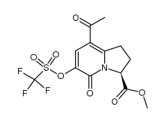 methyl 8-acetyl-6-((trifluoromethyl)sulfonyloxy)-5-oxo-1,2,3-trihydroindolizine-3-carboxylate结构式