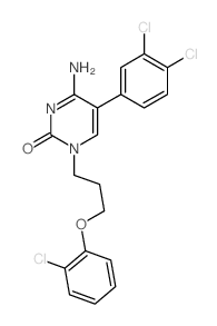 2(1H)-Pyrimidinone,4-amino-1-[3-(2-chlorophenoxy)propyl]-5-(3,4-dichlorophenyl)-结构式