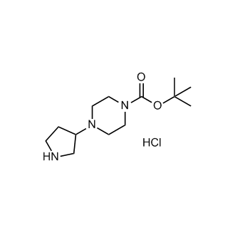4-(吡咯烷-3-基)哌嗪-1-羧酸叔丁酯盐酸盐结构式
