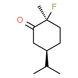 Cyclohexanone, 2-fluoro-2-methyl-5-(1-methylethyl)-, (2S,5R)- (9CI)结构式