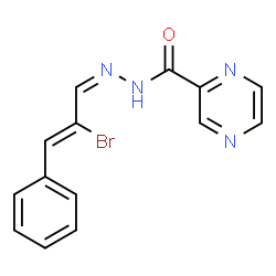 N'-[(1Z,2Z)-2-bromo-3-phenylprop-2-en-1-ylidene]pyrazine-2-carbohydrazide结构式