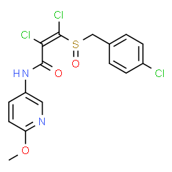 2,3-DICHLORO-3-[(4-CHLOROBENZYL)SULFINYL]-N-(6-METHOXY-3-PYRIDINYL)ACRYLAMIDE picture