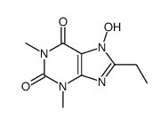 8-ethyl-7-hydroxy-1,3-dimethylpurine-2,6-dione结构式