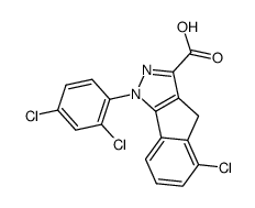 5-chloro-1-(2',4'-dichlorophenyl)-1,4-dihydroindeno[1,2-c]pyrazole-3-carboxylic acid Structure